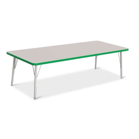 Jonti-Craft Berries Rectangle Activity Table, 30 in. x 72 in., E-height, Freckled Gray/Green/Gray 6413JCE119